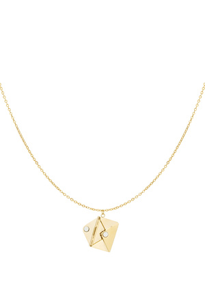 Envelope necklace with message - gold h5 
