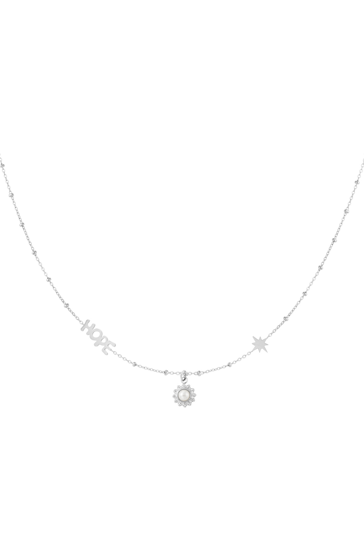 Ball chain with hope and pendants - silver h5 