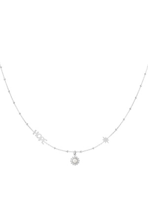 Ball chain with hope and pendants - silver h5 