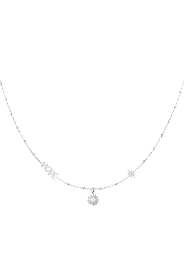 Ball chain with hope and pendants - silver
