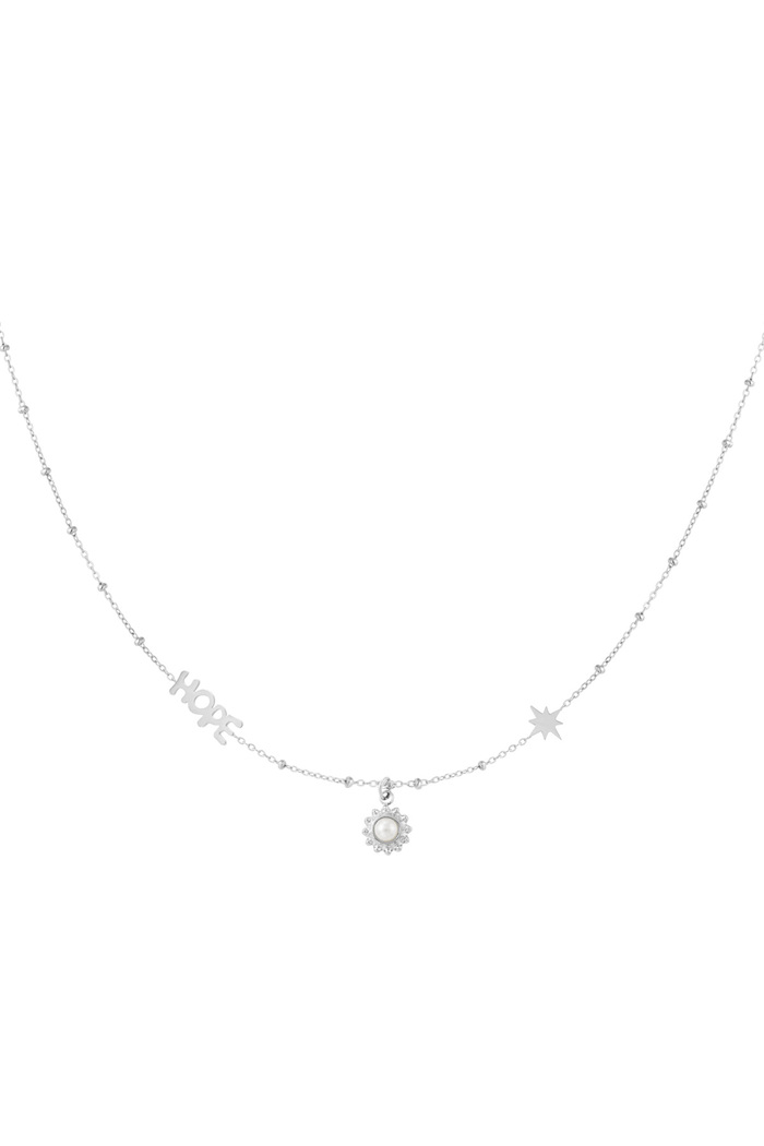 Ball chain with hope and pendants - silver 