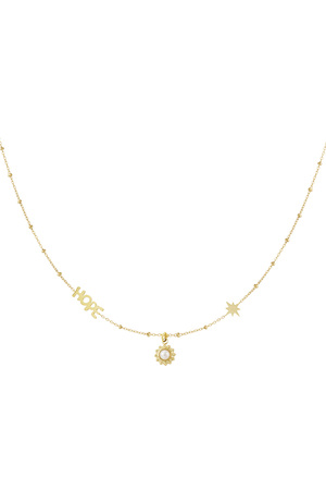 Ball chain with hope and pendants - gold h5 