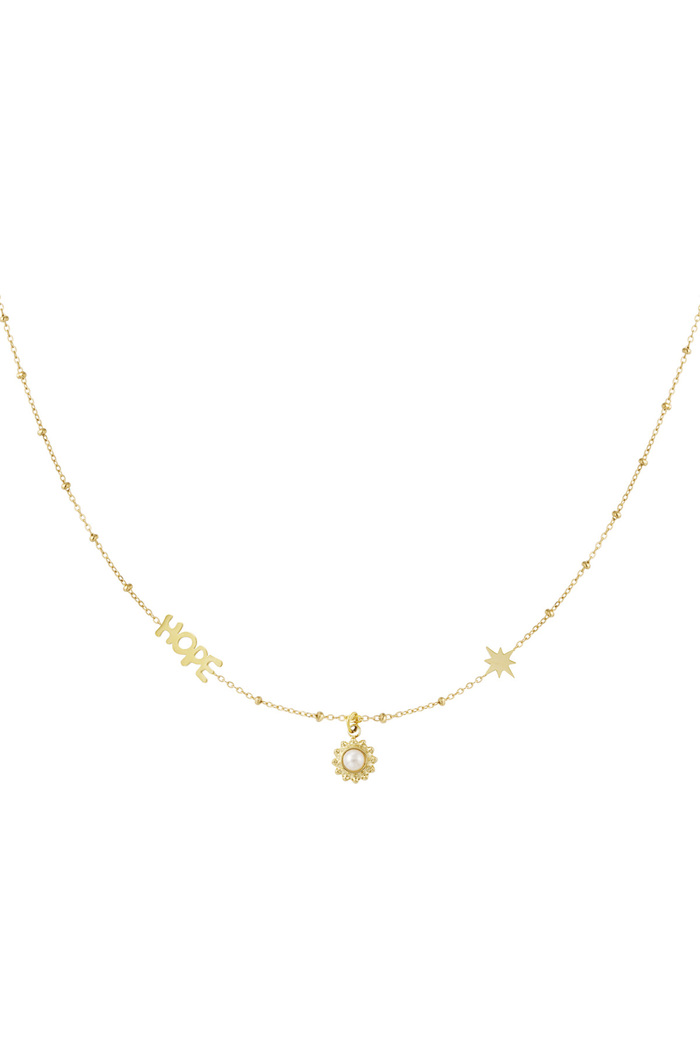 Ball chain with hope and pendants - gold 