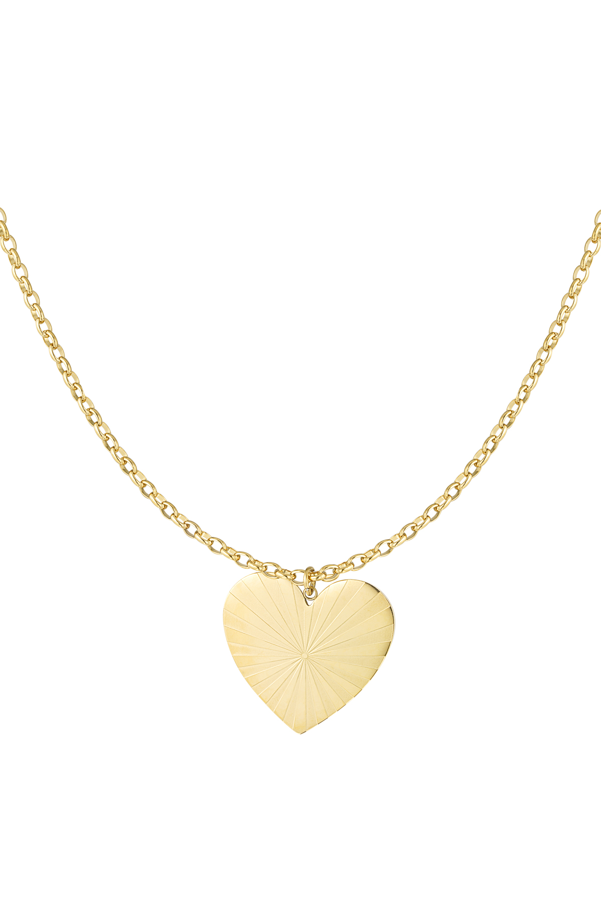 Long necklace big heart - gold