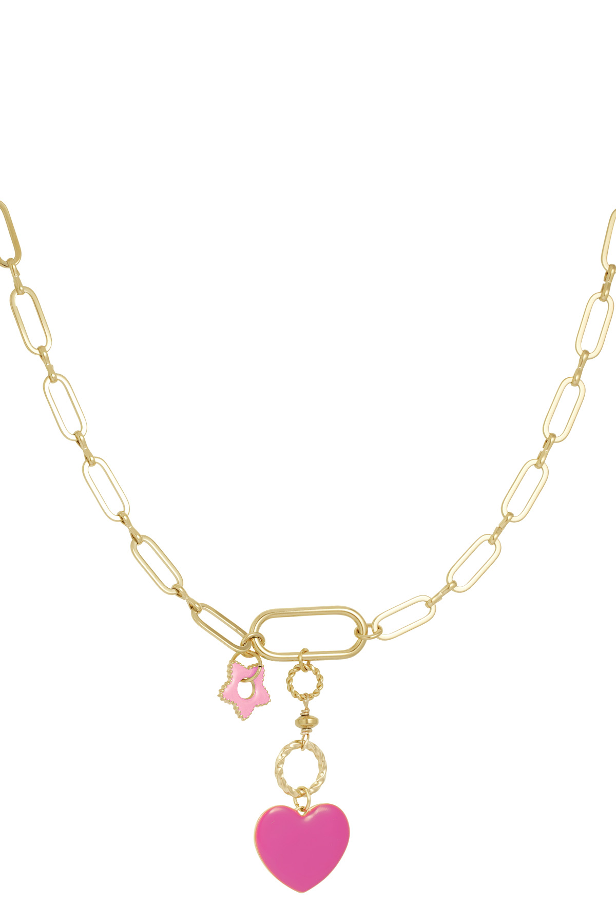 Collar flor de corazón - oro rosa h5 