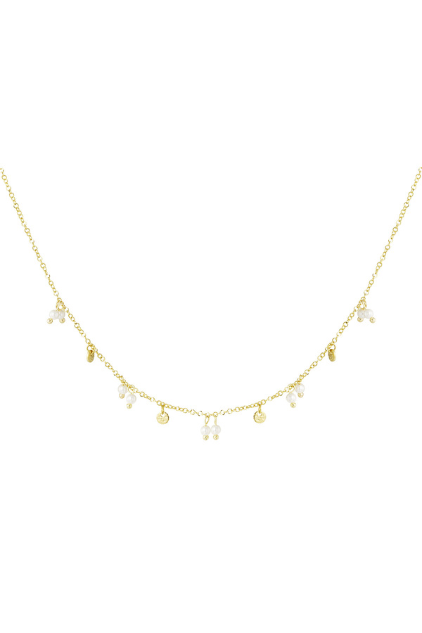 Halskette mit Perlen und Anhängern – Gold