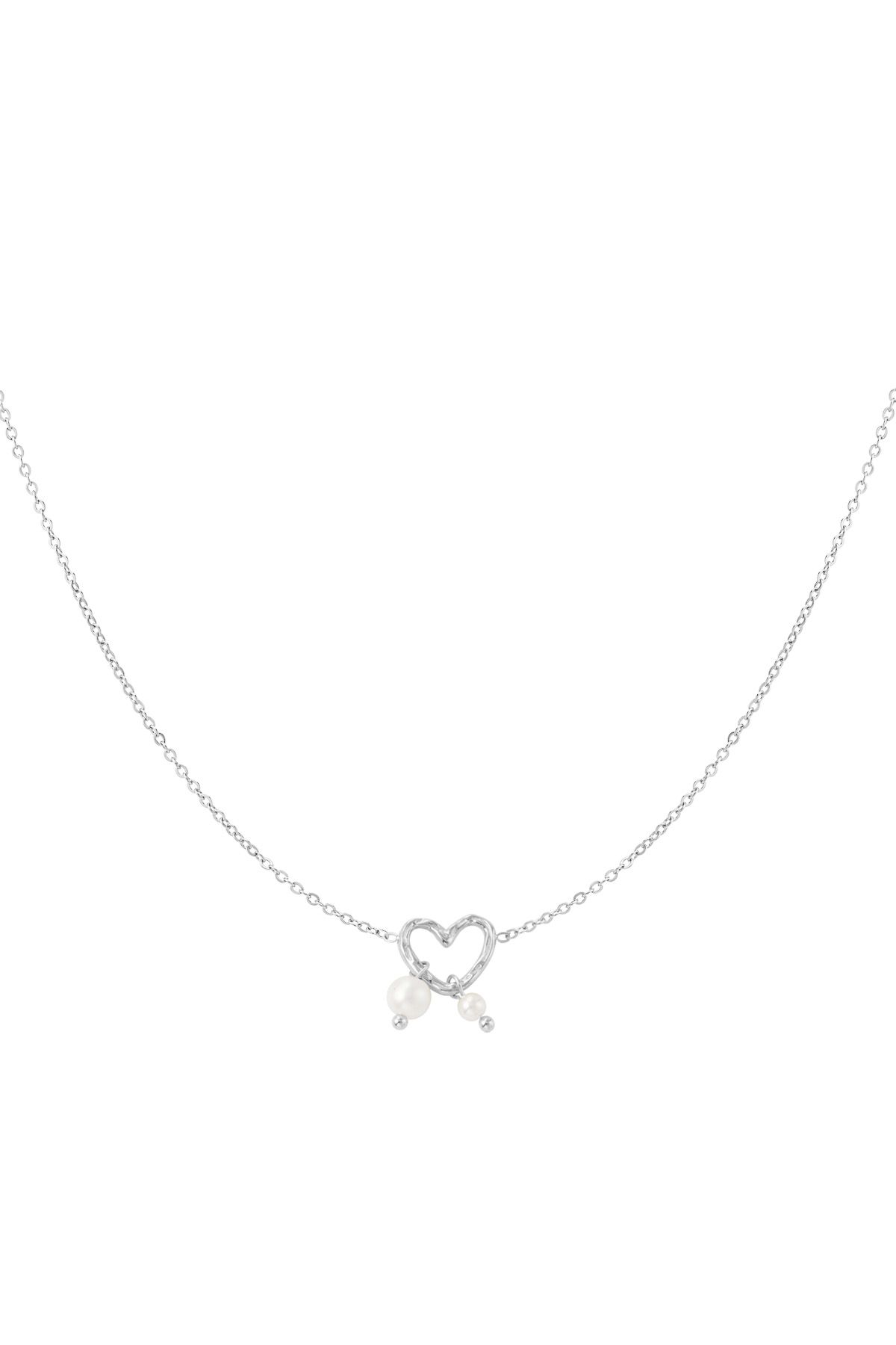 Necklace pearl love - Silver Color color 2