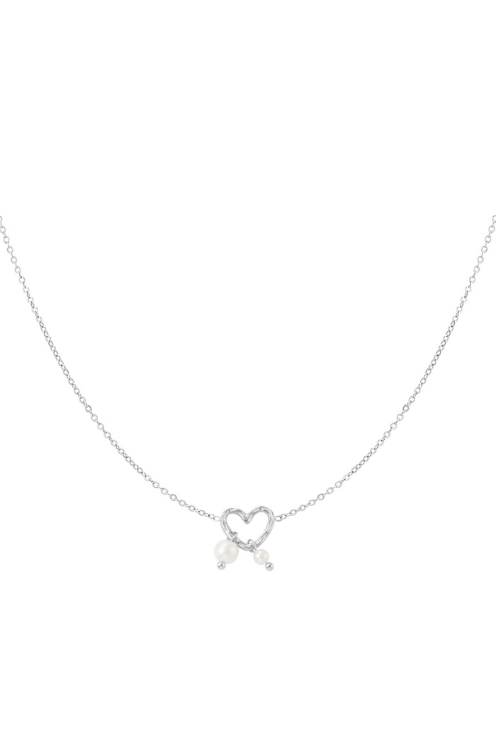 Necklace pearl love - silver 