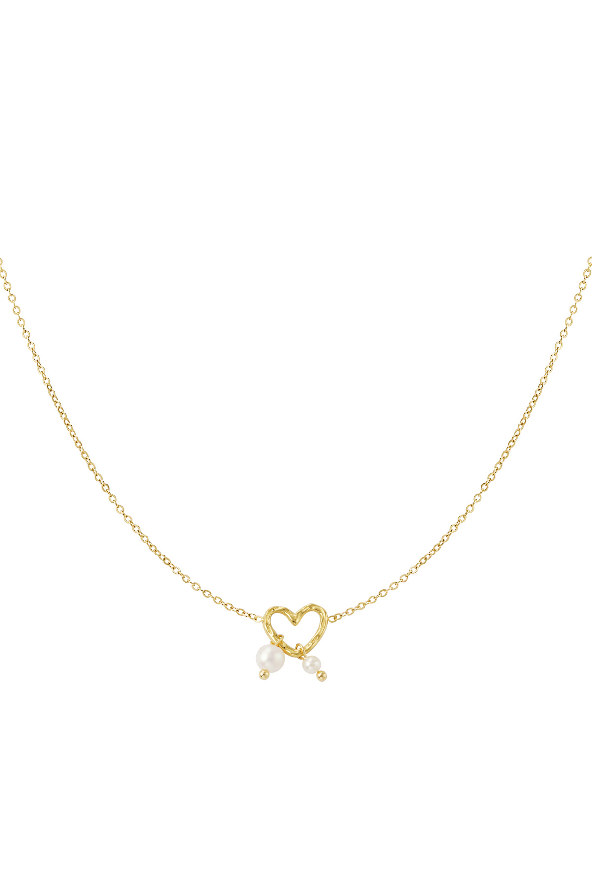 Necklace pearl love - gold h5 