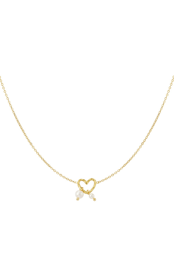 Necklace pearl love - gold
