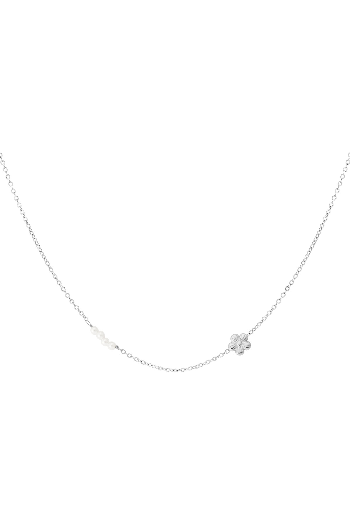 Collana fiore perla - argento h5 