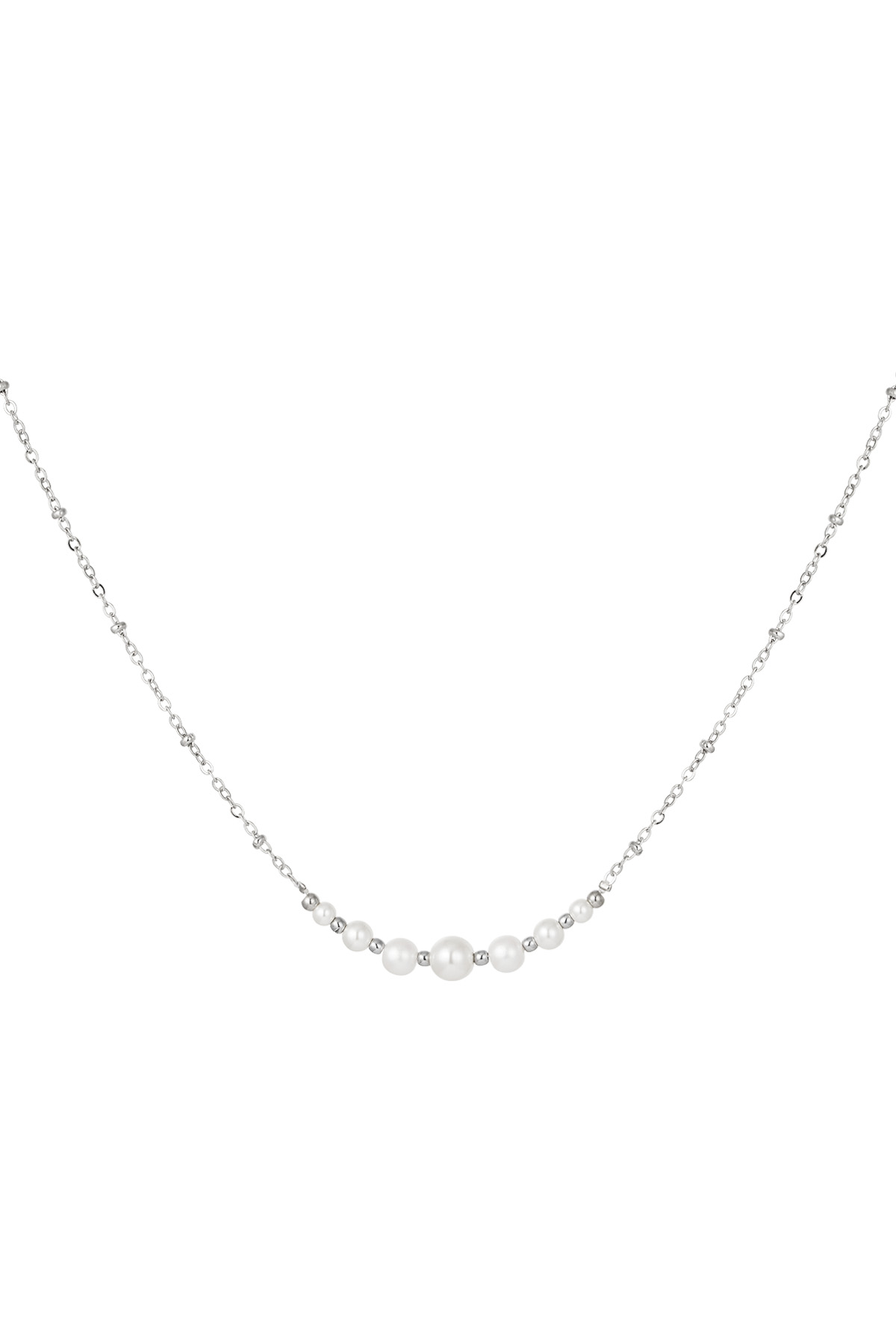 Necklace pearl party - silver h5 