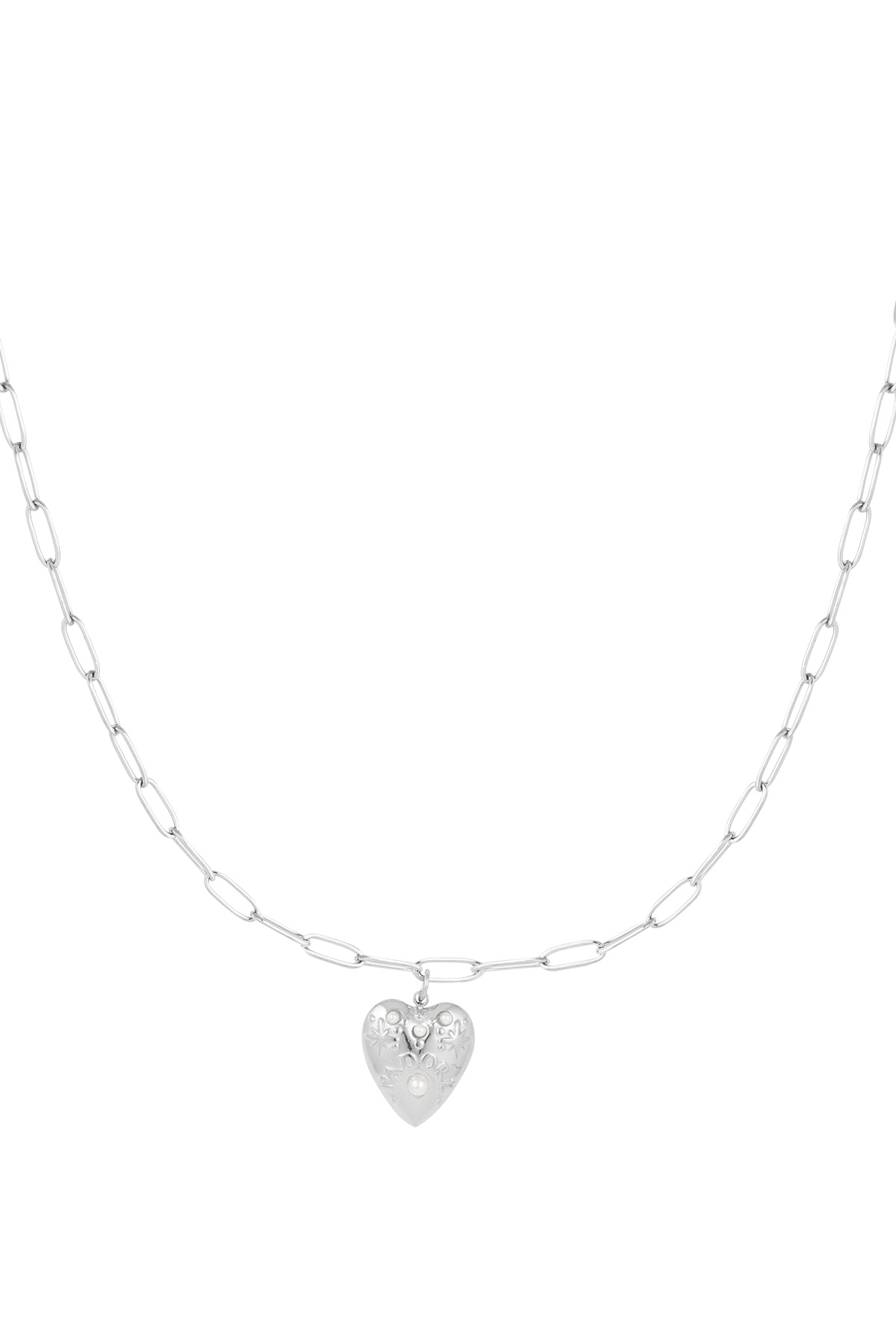 Necklace heart of silver - silver