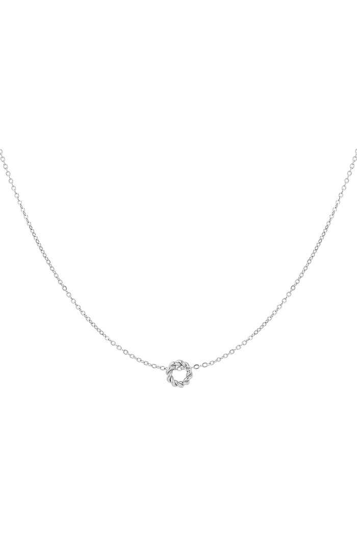 Klassische Halskette mit gedrehtem Anhänger – Silber 