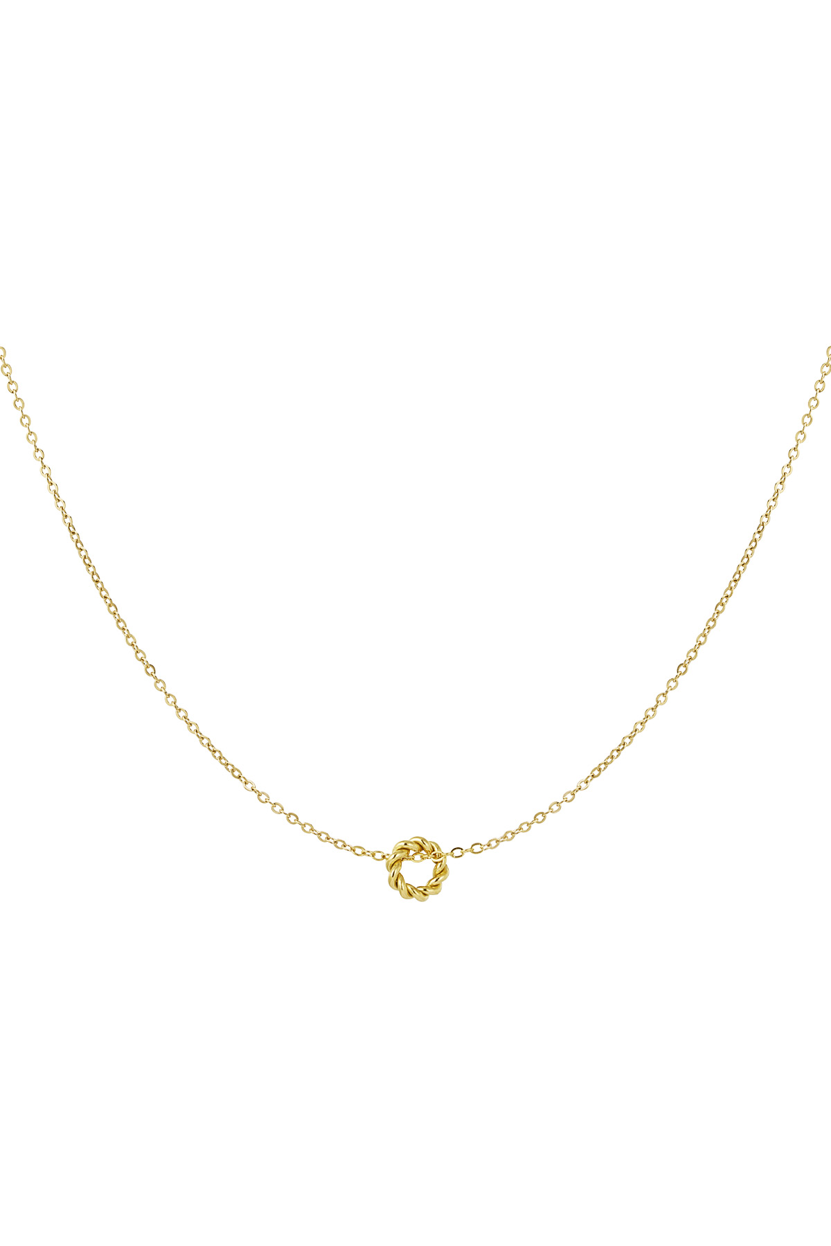 Classic necklace with twisted charm - gold h5 