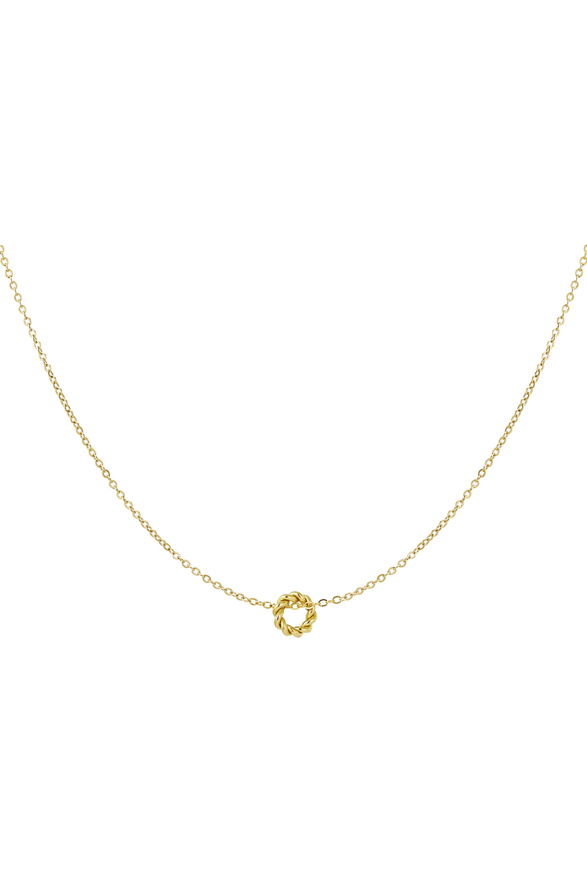 Classic necklace with twisted charm - Gold color 2