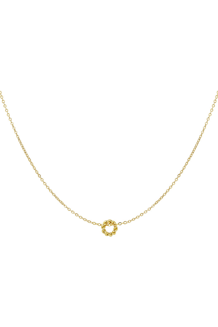 Classic necklace with twisted charm - gold 