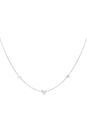 Classic necklace with hearts - silver h5 