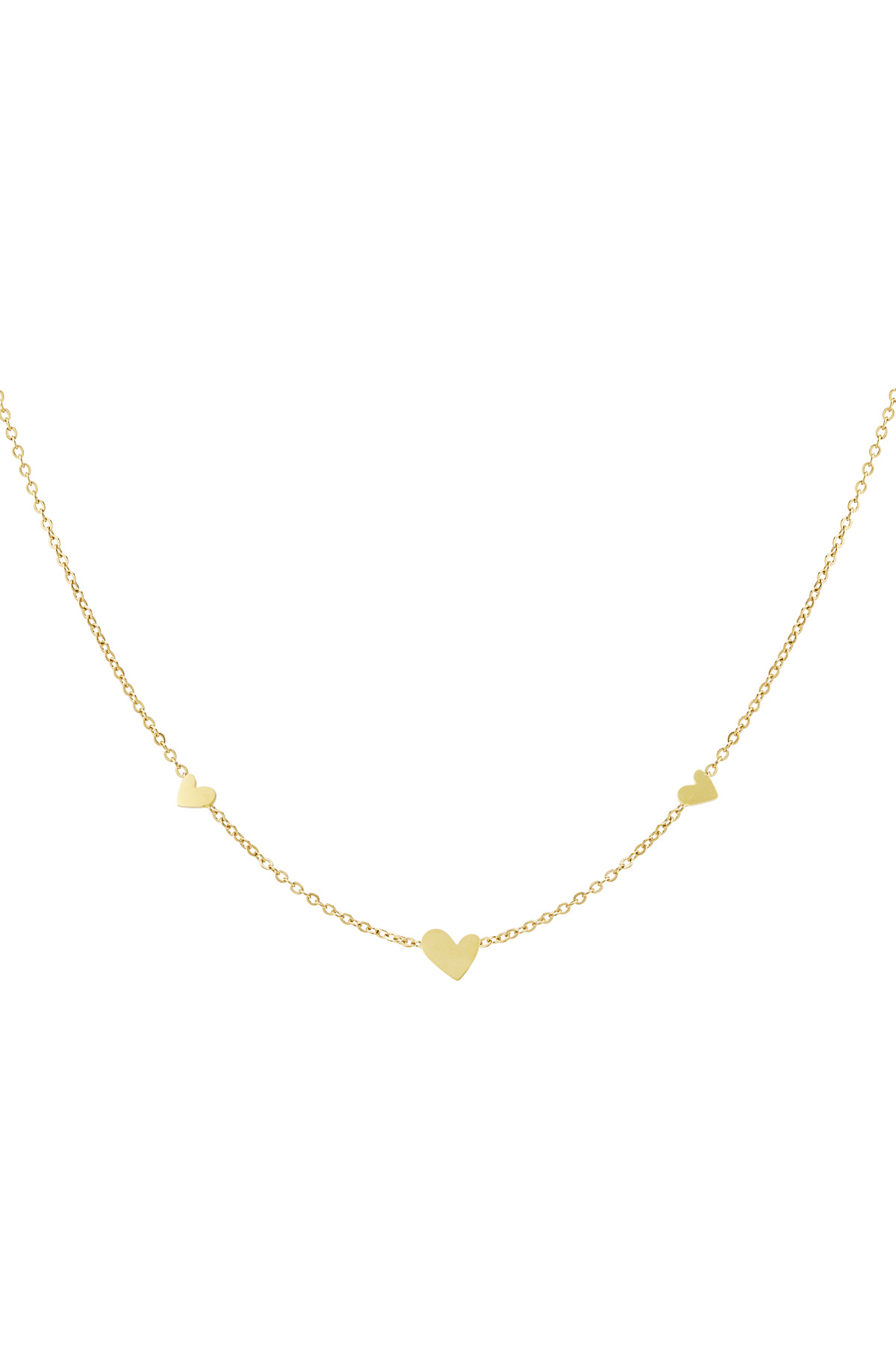 Classic necklace with hearts - Gold color 2