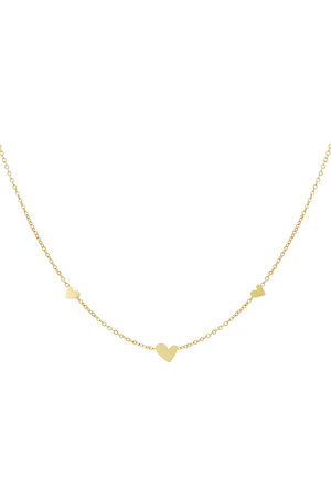 Classic necklace with hearts - gold  h5 
