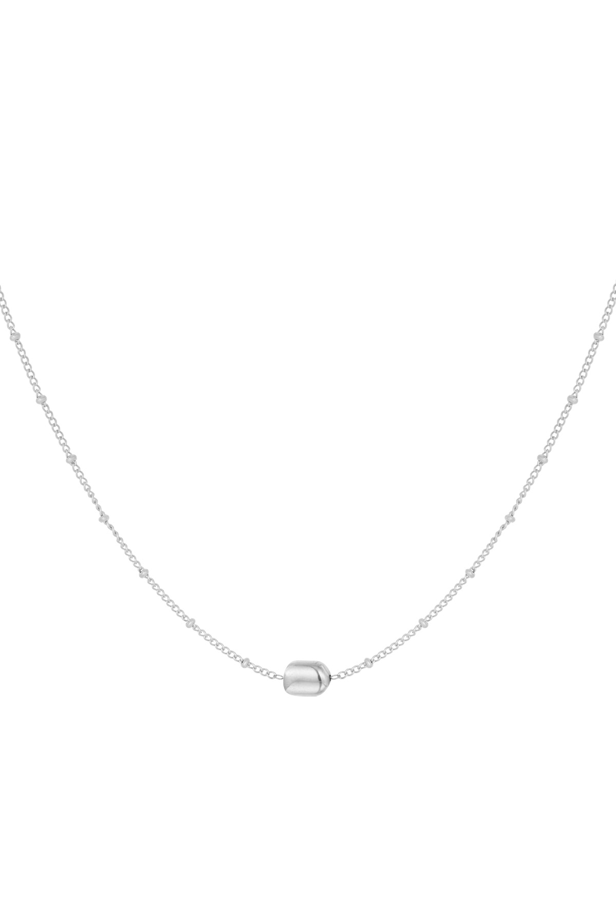 Simple necklace with balls - silver h5 