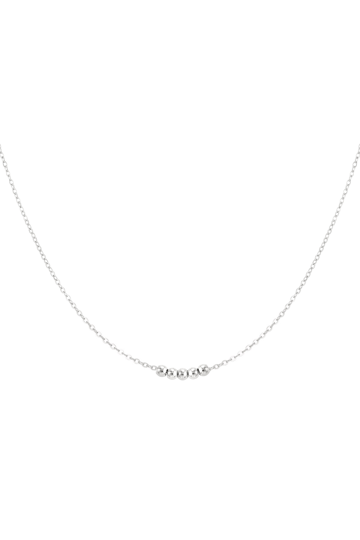 Classic necklace with balls - silver