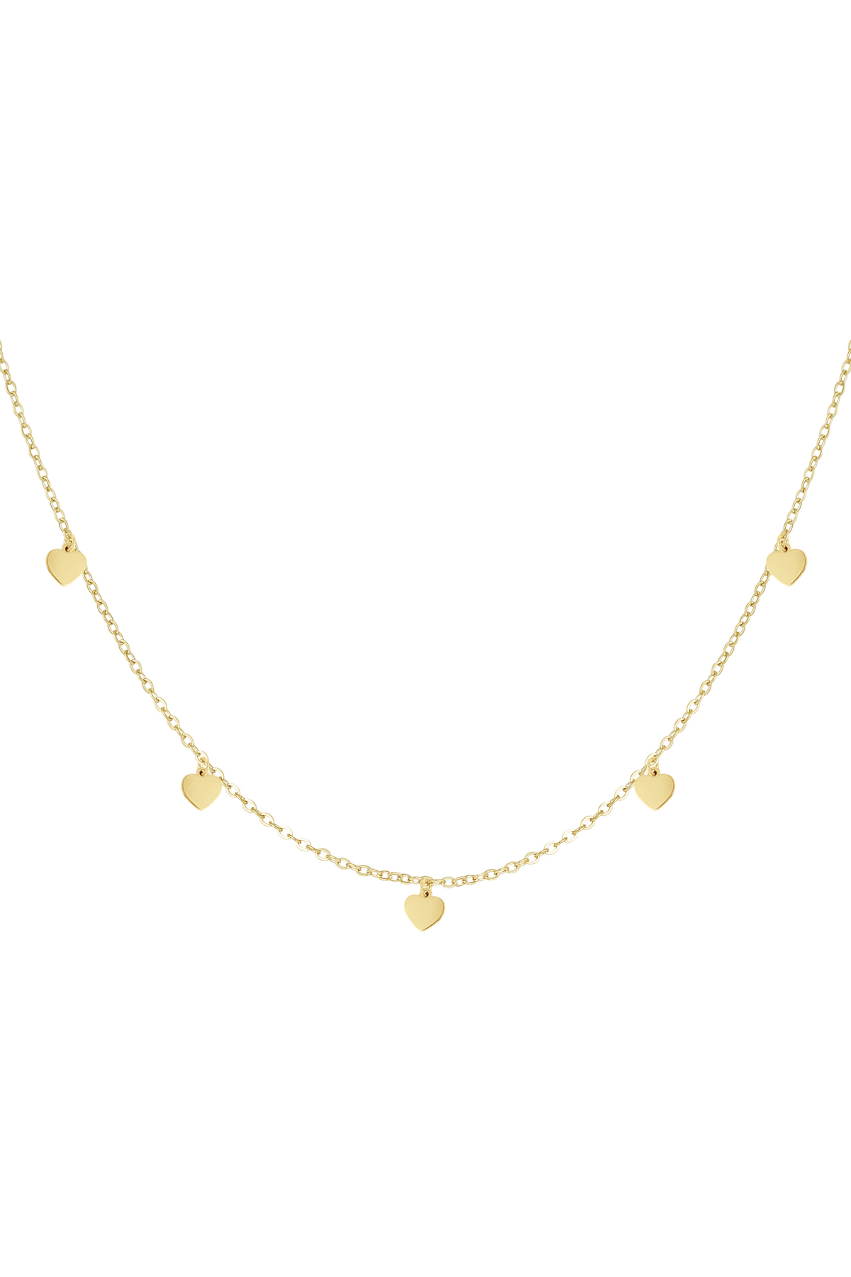 simple necklace with heart pendants - gold 