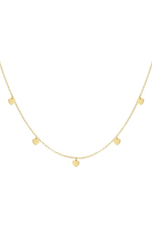 simple necklace with heart pendants - gold  h5 