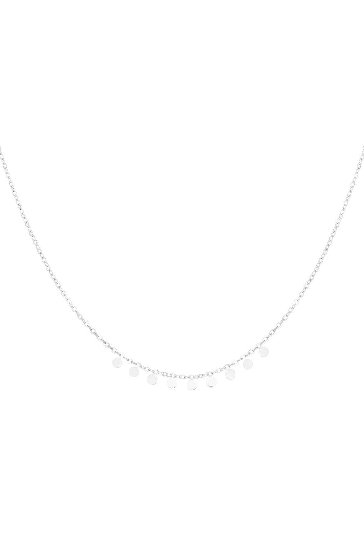 Simple necklace with round pendants - silver h5 