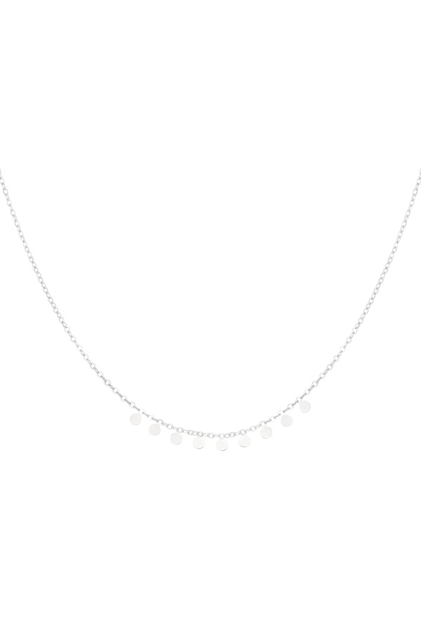 Simple necklace with round pendants - silver