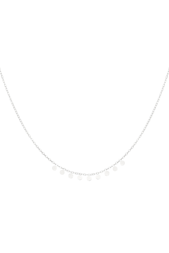 Simple necklace with round pendants - silver 