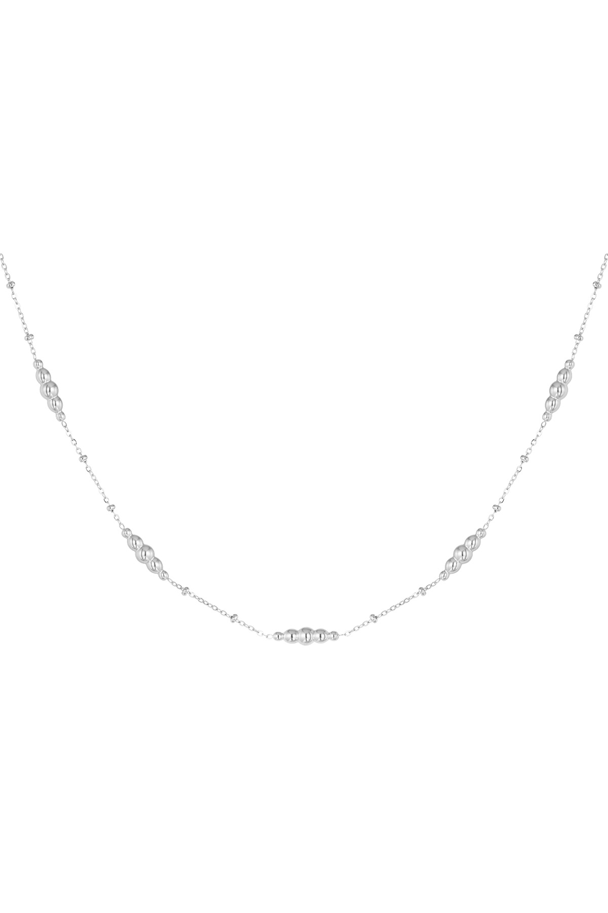 Simple necklace with twisted charms - silver