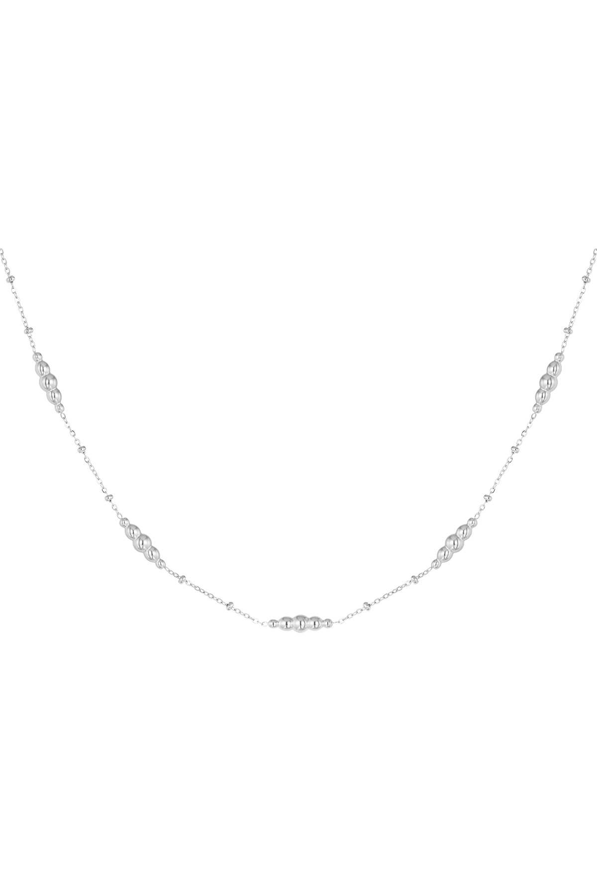 Simple necklace with twisted charms - Silver Color color