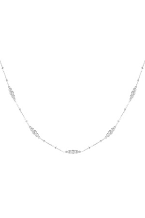 Schlichte Halskette mit gedrehten Anhängern – Silber h5 