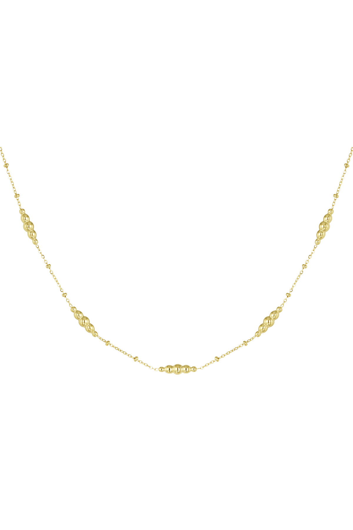 Simple necklace with twisted charms - gold 