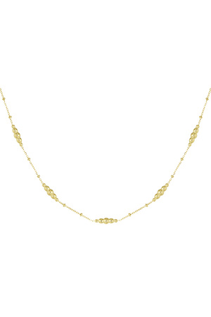Simple necklace with twisted charms - gold  h5 
