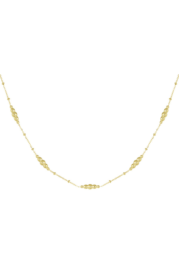 Simple necklace with twisted charms - gold 