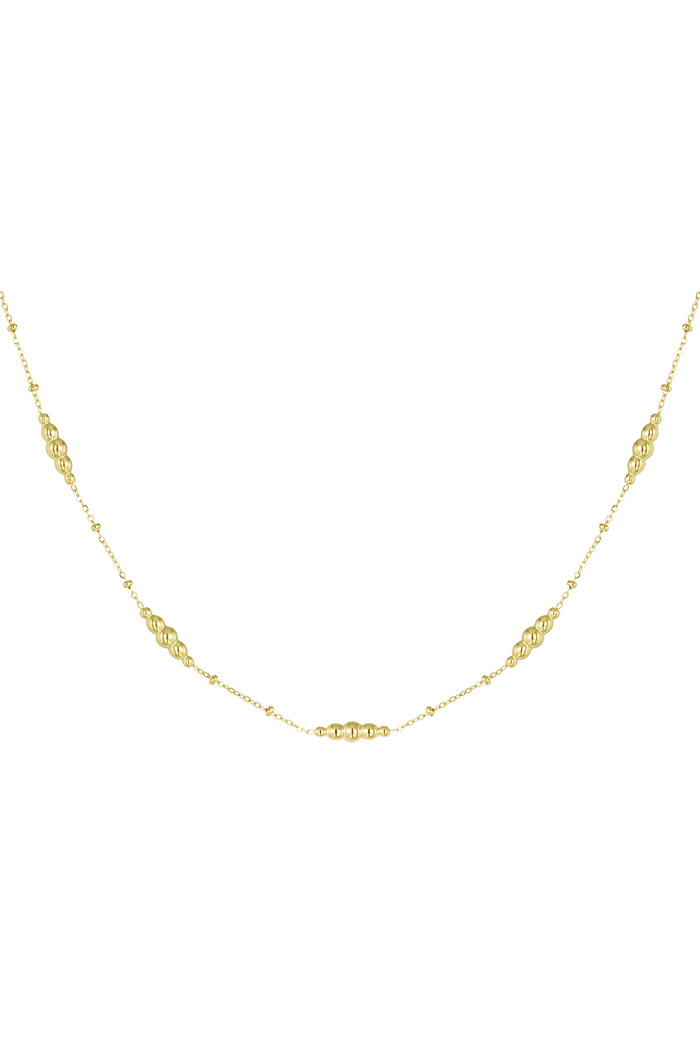 Simple necklace with twisted charms - gold  