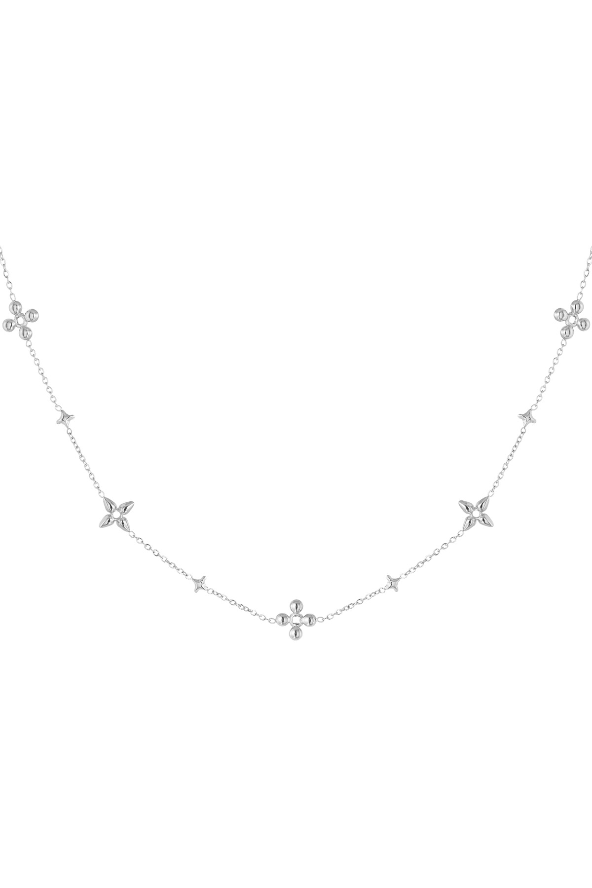 Blumen-Party-Halskette – Silber