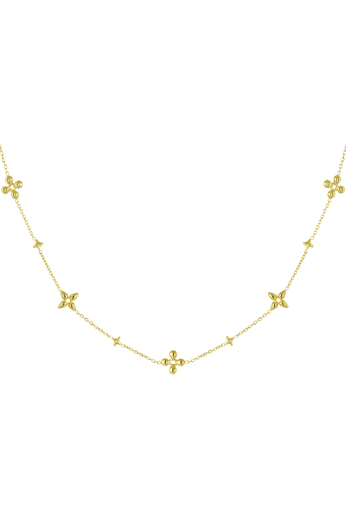 Flower party necklace - gold  