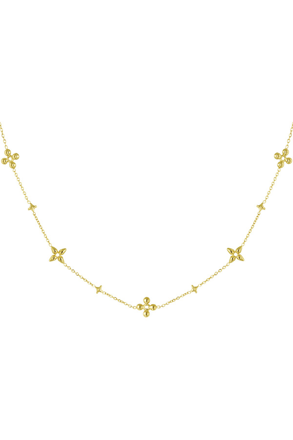 Flower party necklace - gold 