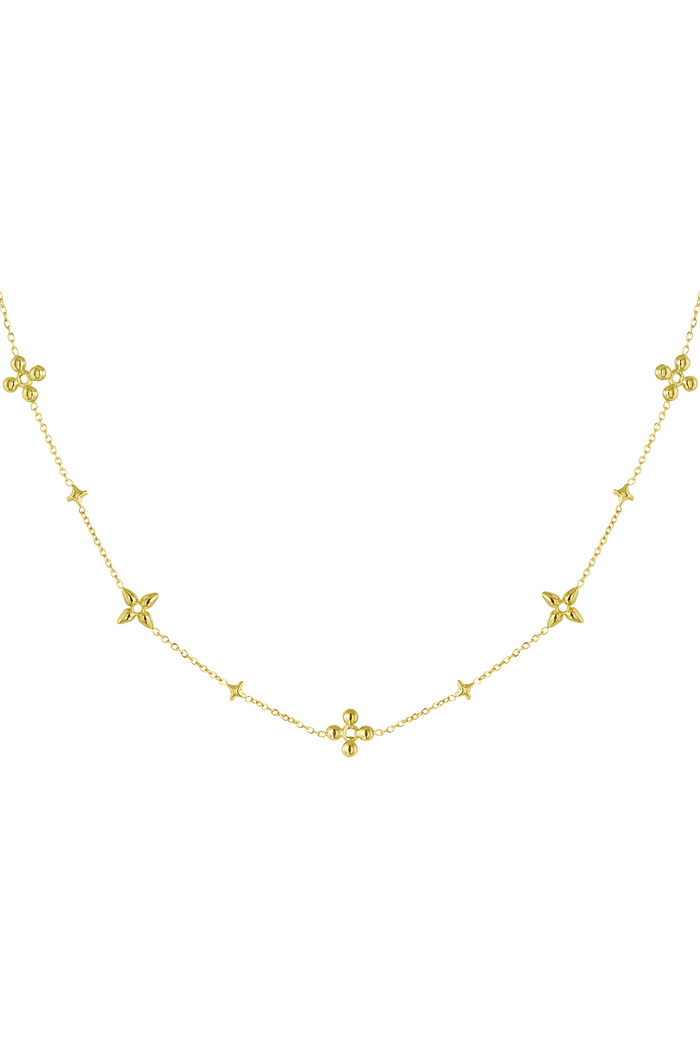 Flower party necklace - gold  