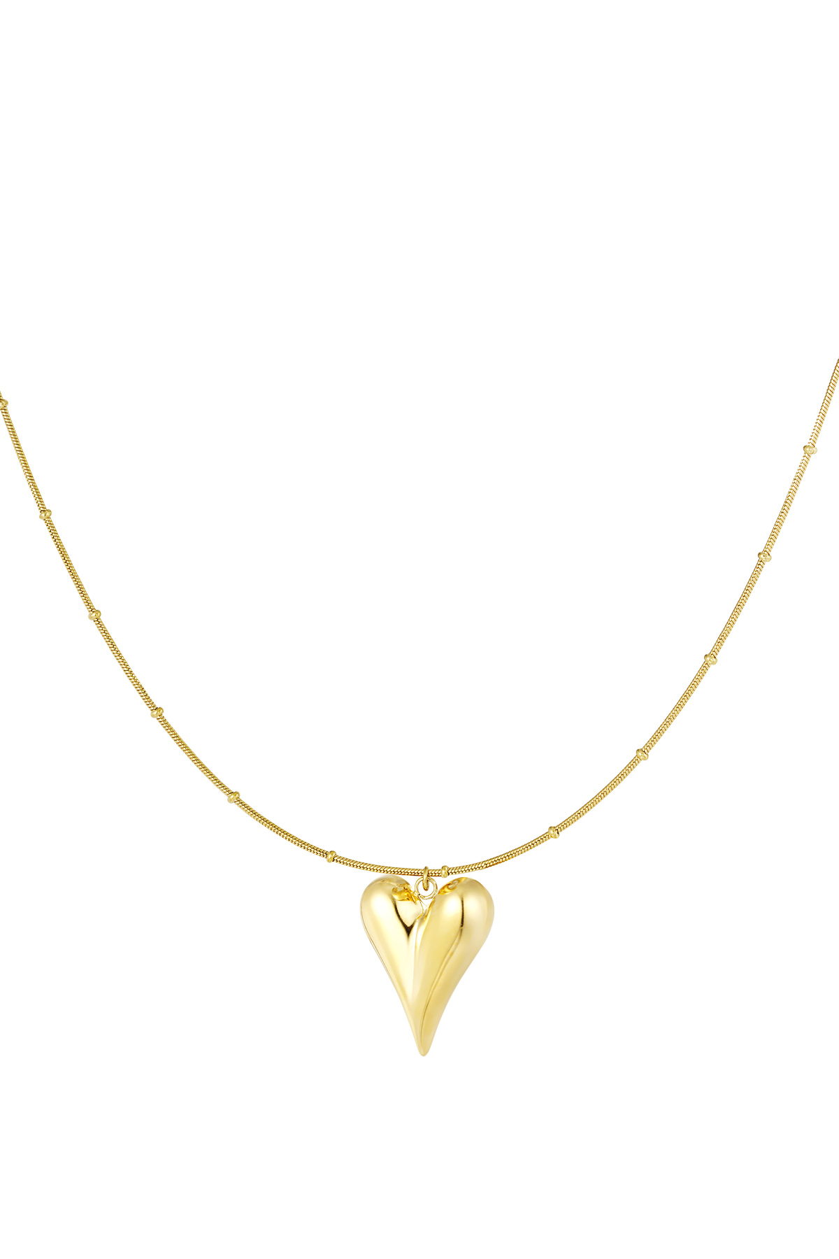 Ball chain with iconic heart large - gold