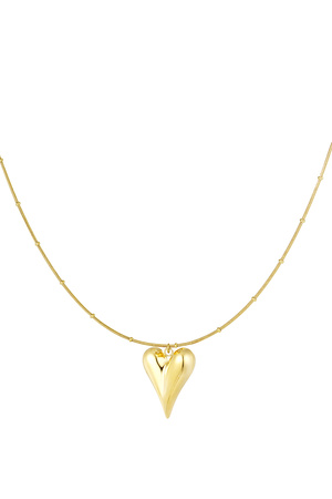 Ball chain with iconic heart large - gold h5 