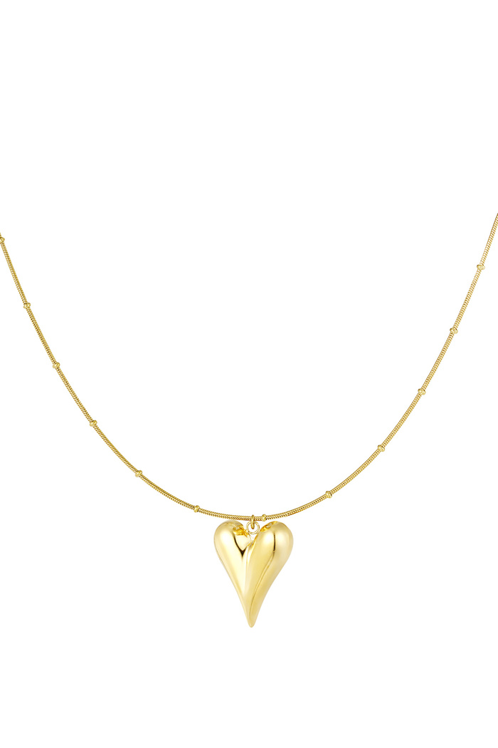 Ball chain with iconic heart large - gold 