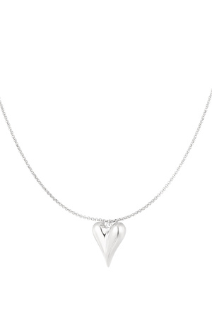 Schlichte Halskette mit ikonischem Herz mittelgroß - h5 