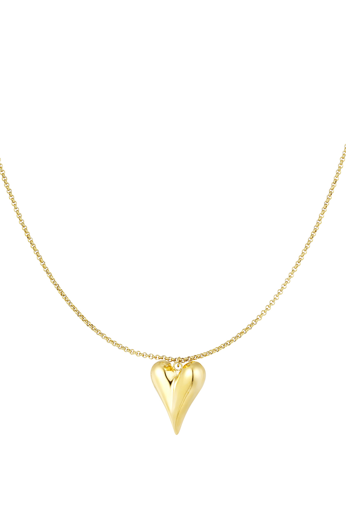 Schlichte Halskette mit ikonischem Herz, mittelgroß – Gold