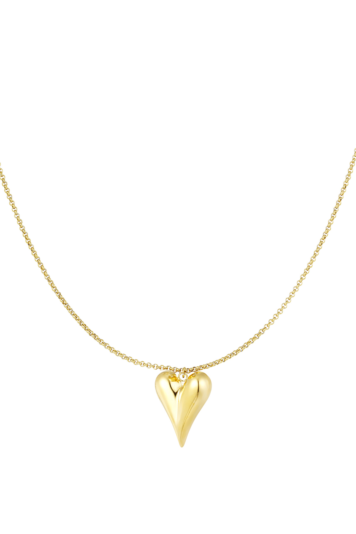 Simpele ketting met iconisch hart medium - Goud kleur 2