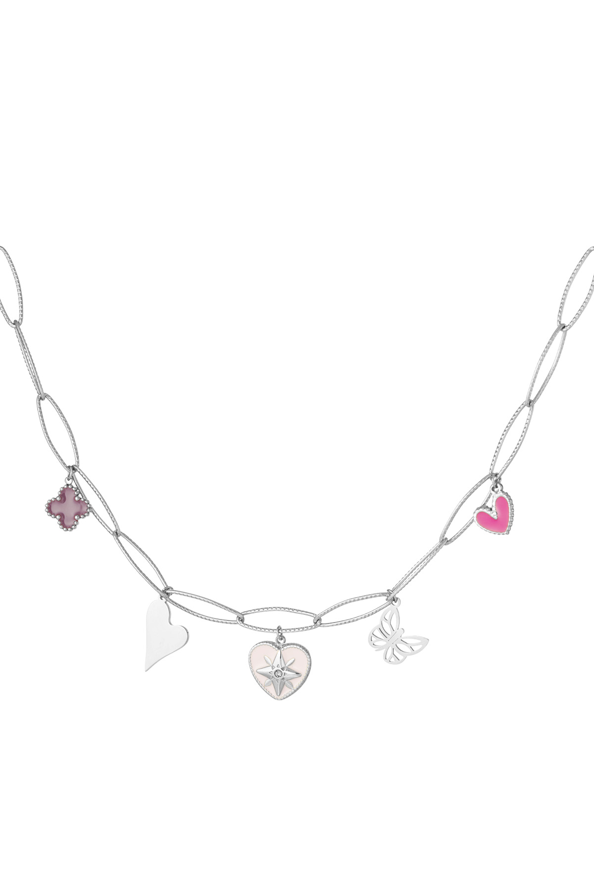 Lovely butterfly charm necklaces - silver