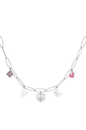 Lovely butterfly charm necklaces - silver h5 